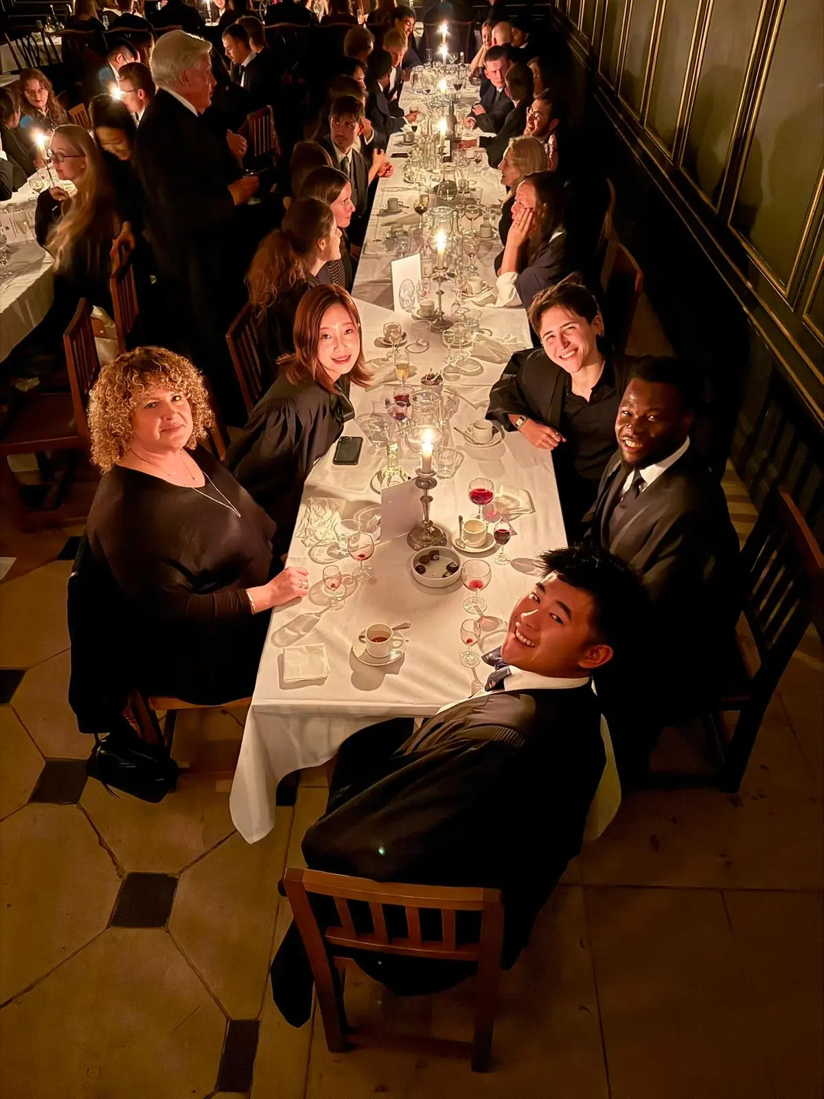 Formal hall, candlelit dinner